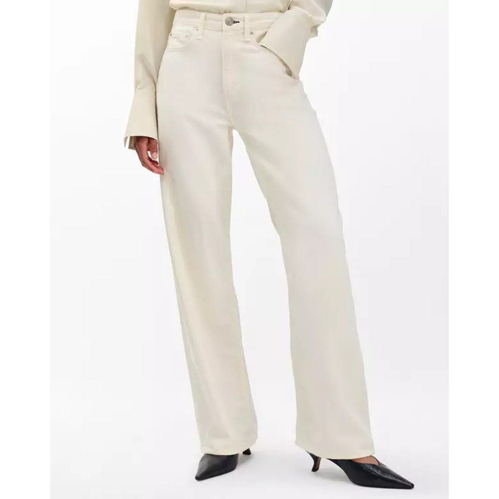 rag & bone Cream Wide-Leg Jeans